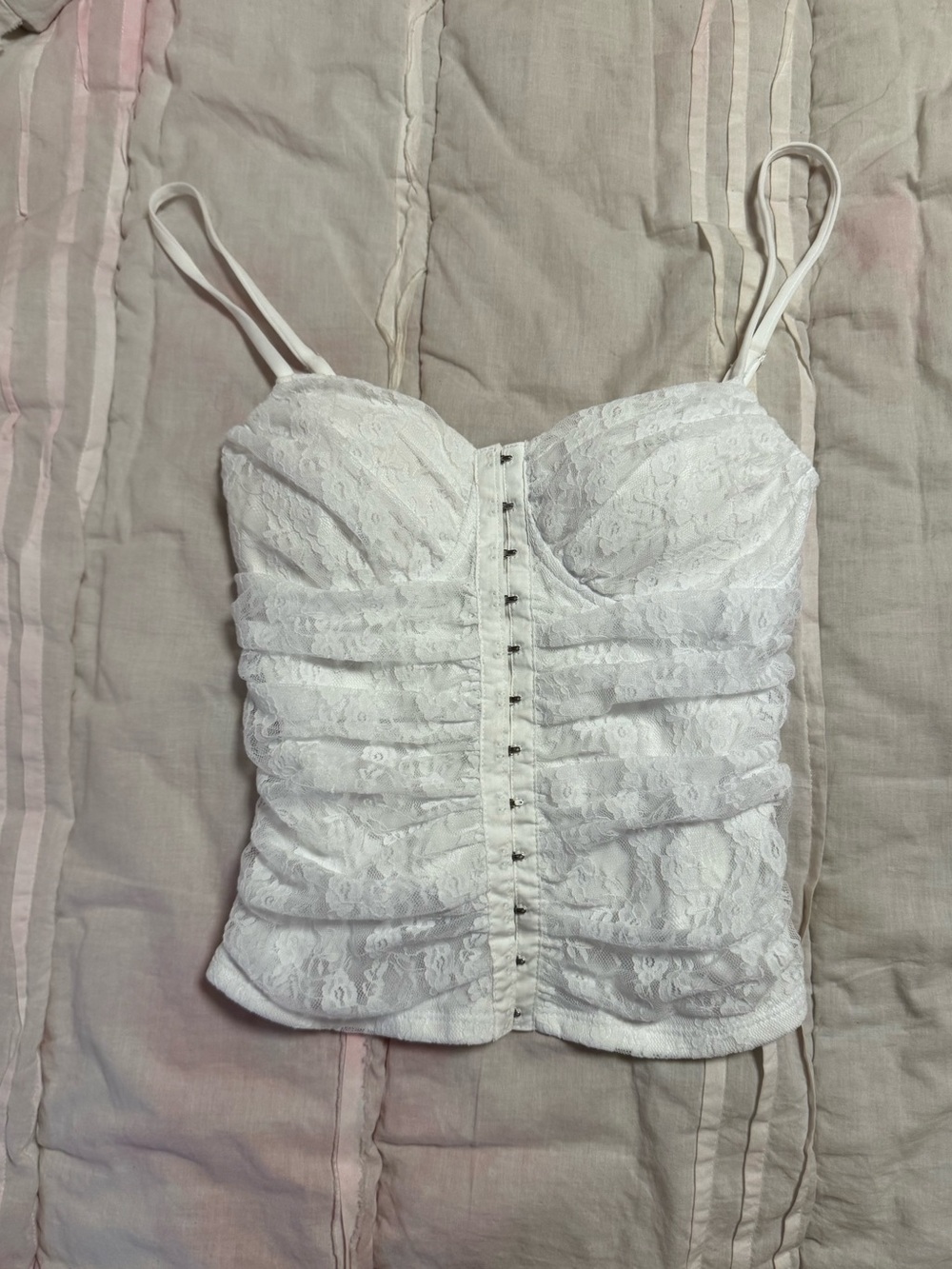 vintage y2k moa moa white lace top size S